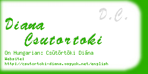 diana csutortoki business card